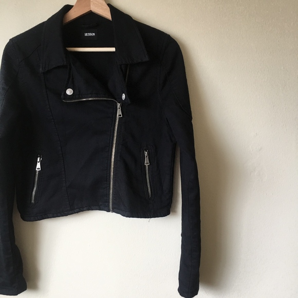 hudson black denim jacket